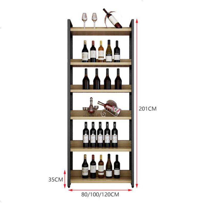 铁艺酒架酒柜落地红酒展示架酒吧葡萄酒置物架靠墙酒杯架欧式酒架 C款80长货架颜色备注