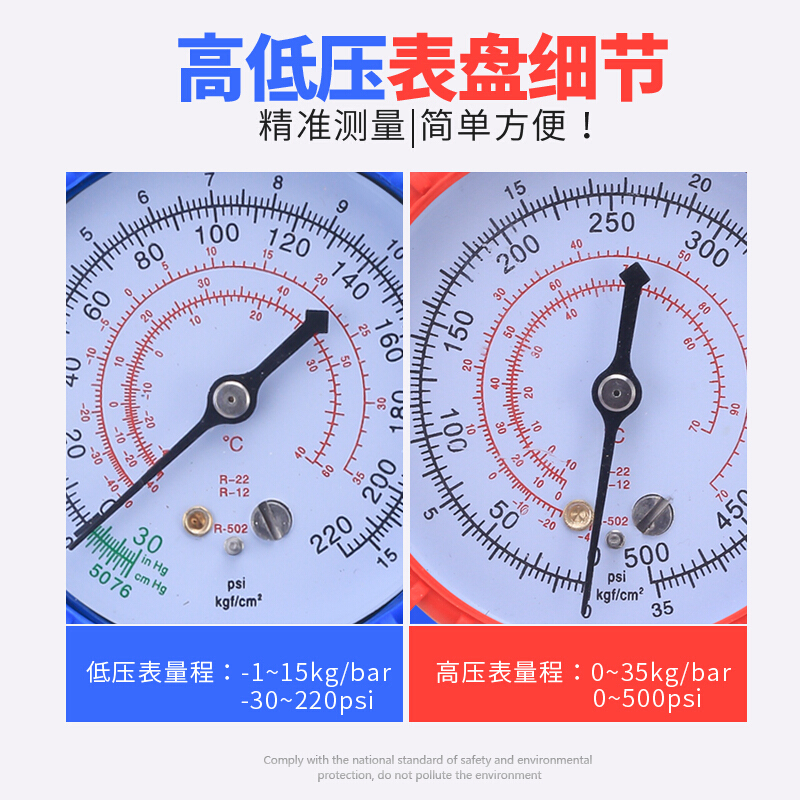 家用空调加氟工具R22/R410a加氟表压力表冷媒雪种加液汽车充氟表 双英410管各一根(1.5米一根)变频410空调高清大图