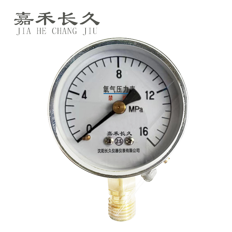 嘉禾长久+氧气压力表检测定制型+YO60+块 0-16Mpa