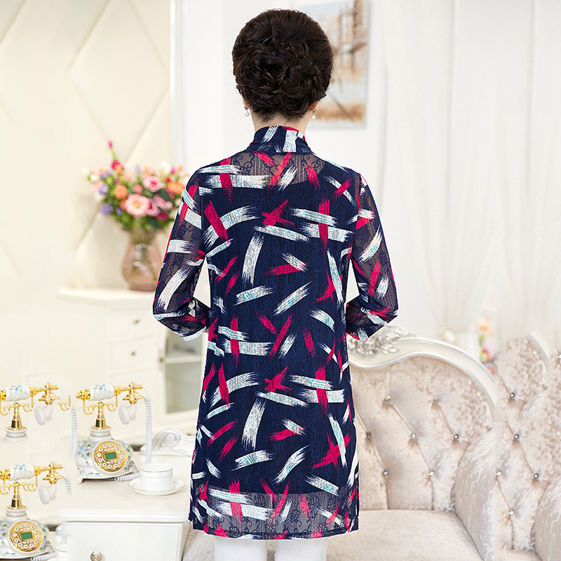 听趣Tingqu 中老年女装夏天外搭开衫大码薄款