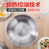 炒锅 304不锈钢炒锅不粘锅 五层复合不锈钢炒锅 无涂层 电磁炉燃气通用 钛极美(TAIJIMEI)30cm