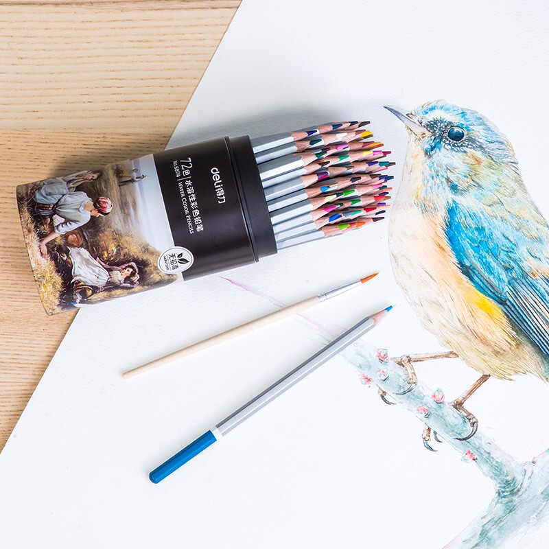 得力(deli) 72色水溶性彩铅绘画工具68114(单位:套)