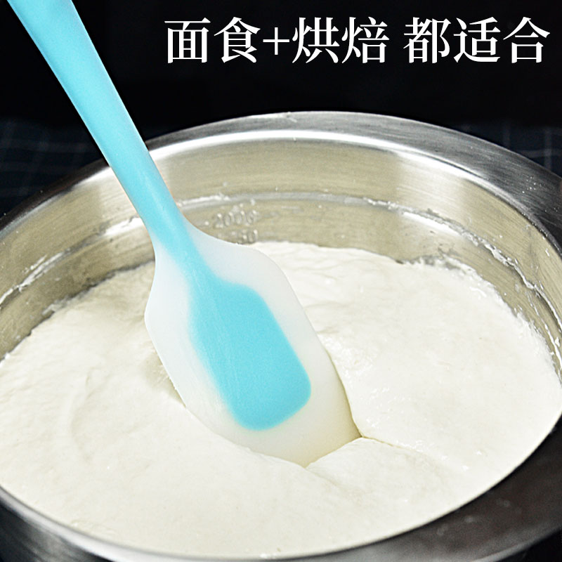 可高温一体式大号硅胶刮刀奶油搅拌抹刀铲子牛轧糖烘焙工具 敬平 大号-黄色高清大图