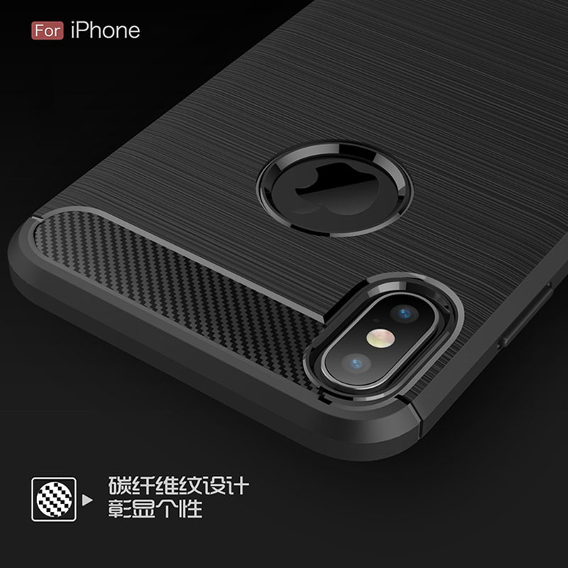 圣幻 苹果iPhone Xs/x碳纤维X拉丝Xsmax防汗防滑XS保护套MAX软胶IX手机壳商务时尚高清大图