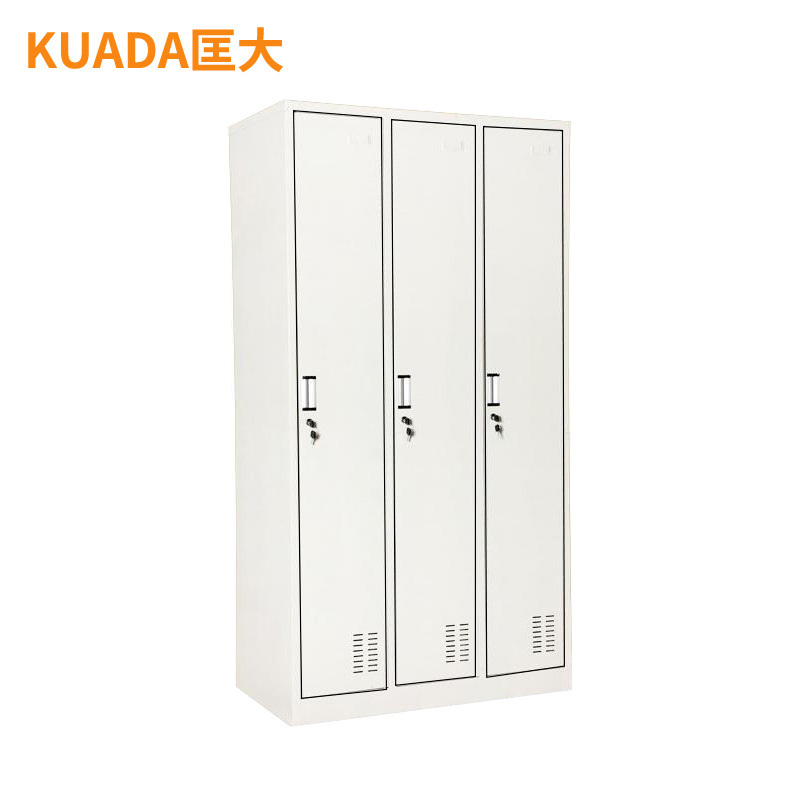匡大 钢制铁皮储物柜换衣柜存包柜带锁3门更衣柜KDT331