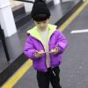 2--8岁男童女童秋冬季棉衣小童连帽外套男女宝宝羽绒棉服保暖棉袄 浅紫色 90码建议身高80cm左右