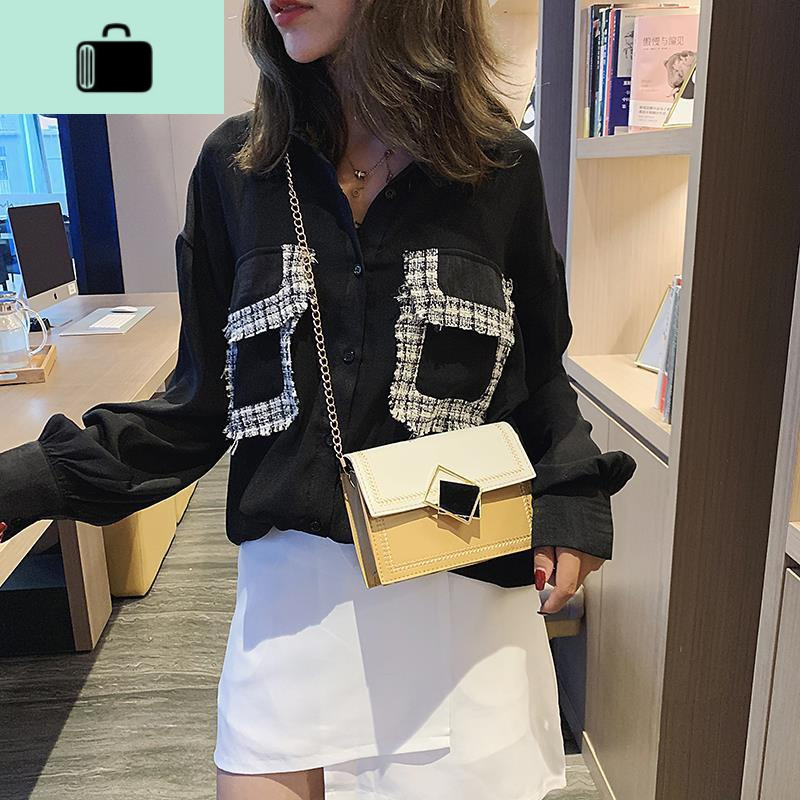 简约质感洋气小包包女2020新款潮韩版斜挎包时尚链条单肩包小方包NEW LAKE女士单肩包