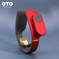 OTO颈椎按摩器无线语音遥控颈肩智能脉冲按摩热敷按摩仪N900-红色