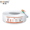 博扬(BOYANG)室内4芯电话线 3类一对无氧铜电缆 4*0.4 RJ11工程语音线缆100米/卷 白色