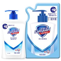 舒肤佳抑菌洗手液 纯白清香420ml 送纯白清香300ml补充装 抑菌99.9% 洗去99.9%细菌 勤洗手