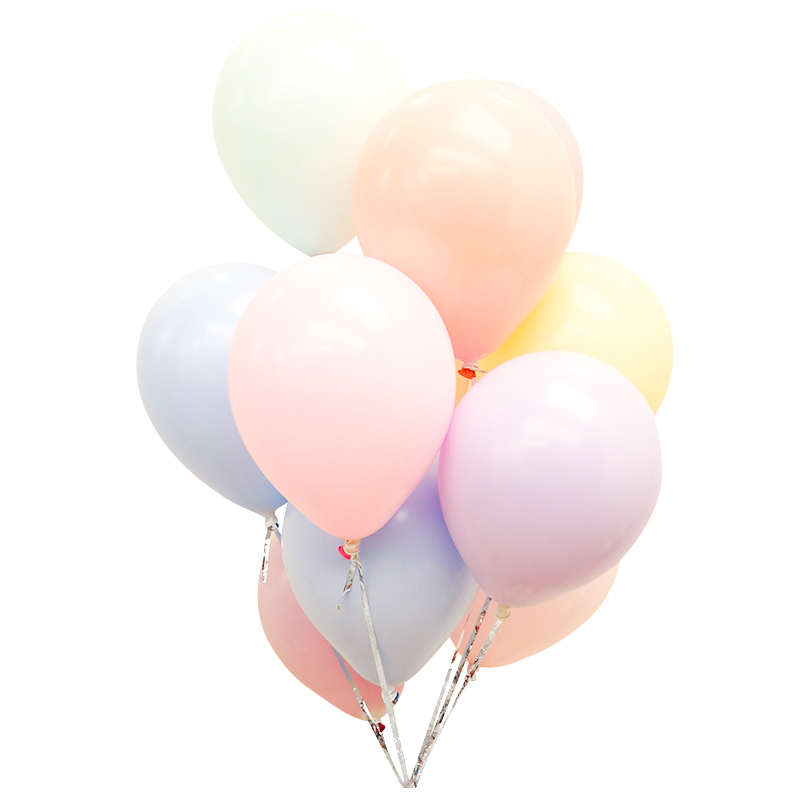 网红马卡龙色气球创意婚礼结婚房间儿童生日派对场景布置装饰用品 蓝色款_双层马卡龙气球100个(双层已套好)