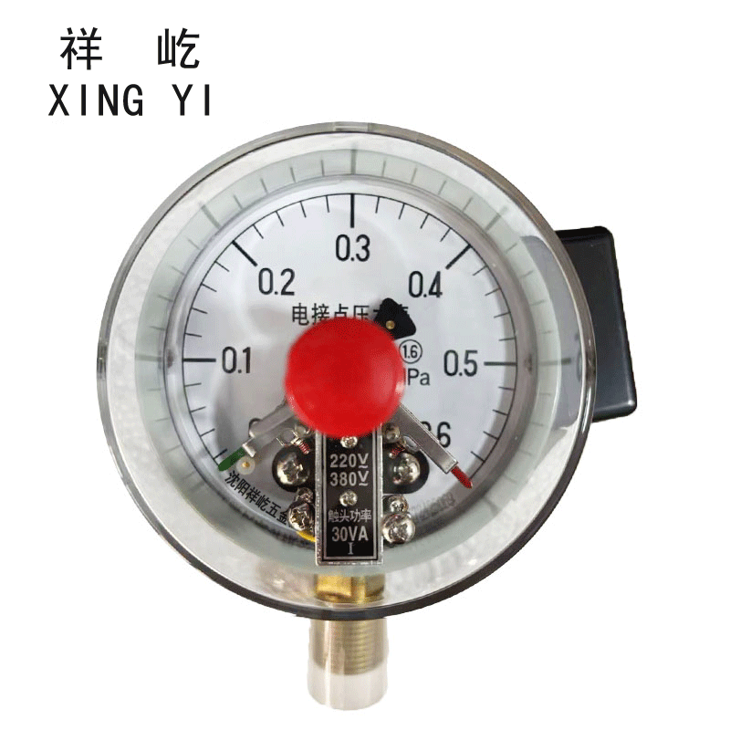 祥屹+磁助电接点压力表检测定制型+YXC100+块 0-0.6Mpa
