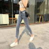 莆兮思puxisi2019春夏女装高腰弹力牛仔裤女小脚裤长裤子铅笔裤九分裤修身显瘦
