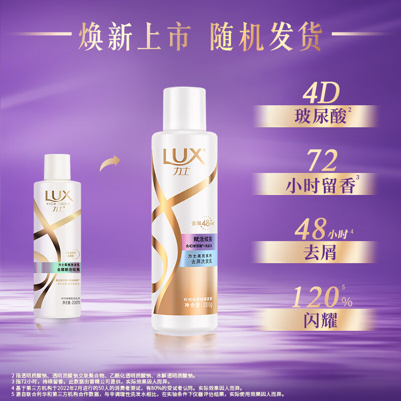 力士(LUX)玻尿酸 赋活炫亮去屑 持久留香角蛋白 水光瓶洗发水750ml