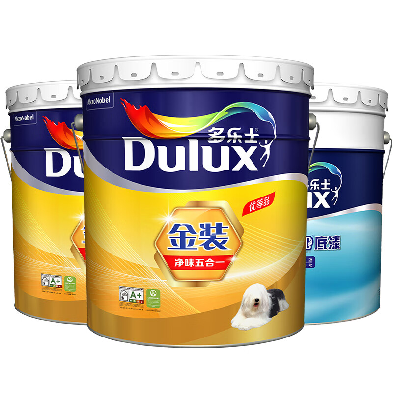 多乐士(Dulux)金装五合一净味内墙乳胶漆油漆墙漆墙面漆A8188+A914 套装54L 定制品