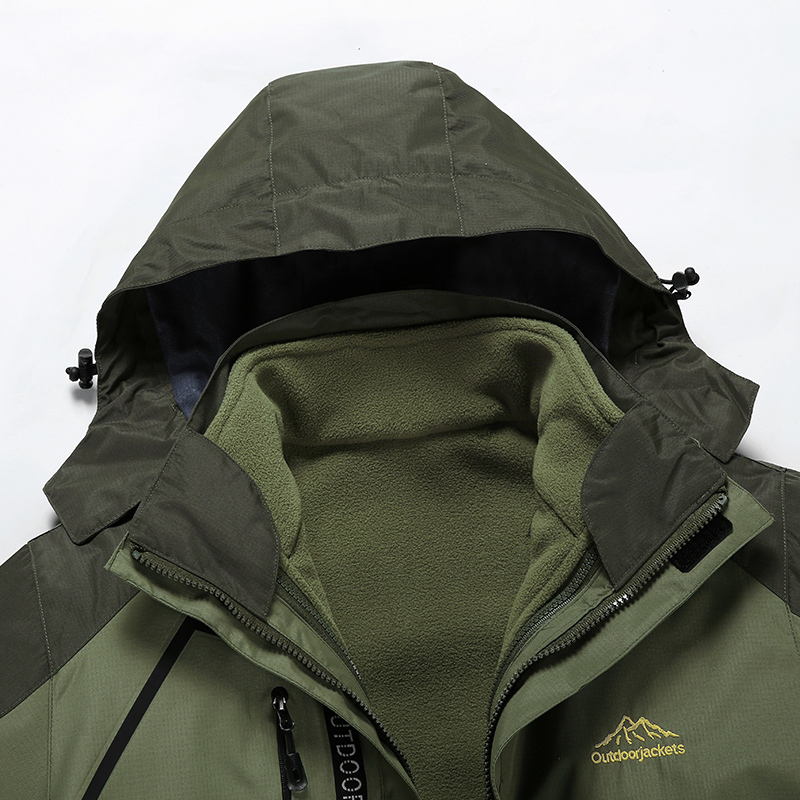 木林森(MULINSEN)三合一两件套可拆卸内里冲锋衣加绒加厚保暖登山服WK1203