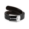 Montblanc（万宝龙）男士当代系列缎砂矩形针式皮带/腰带120厘米 38158 黑色