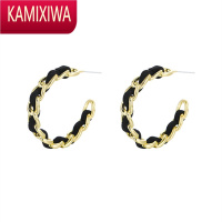 KAMIXIWA韩系镀金圈圈耳环女2022年新款潮小众设计感高级轻奢冷性风耳饰