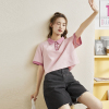 唐狮夏装新款女短袖T恤减龄甜美polo衫洋气设计感小众上衣Q