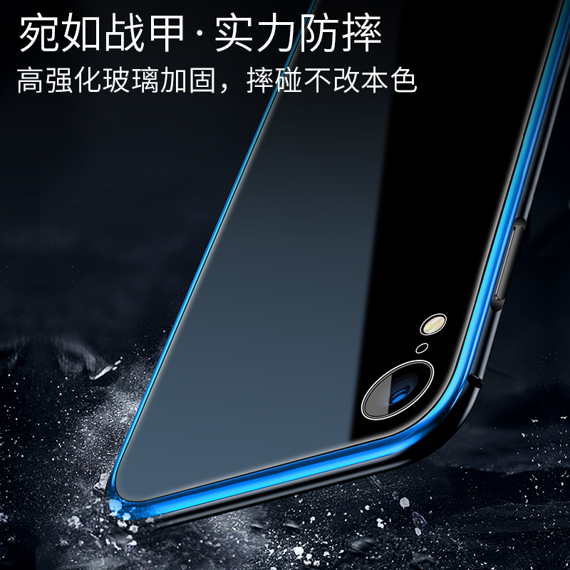 圣幻 iPhone XSMax手机壳XR金属苹果X保护套高档玻璃XR全包防摔iPhone6s/7/8plus手机壳保护套高清大图