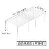 可伸缩铁艺厨房分层置物架橱柜碗碟架厨具沥水收纳架家用隔层架子 敬平 白色常规款(可伸缩)