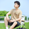 [2.5折价50元]唐狮夏款男士T恤短袖T恤男T恤男前胸图案印花圆领短袖T恤