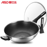 32CM 炒锅 爱仕达炒锅炒菜锅316L不锈钢防粘炒锅32CM平底电磁炉煤燃气通用 CC32E17WG