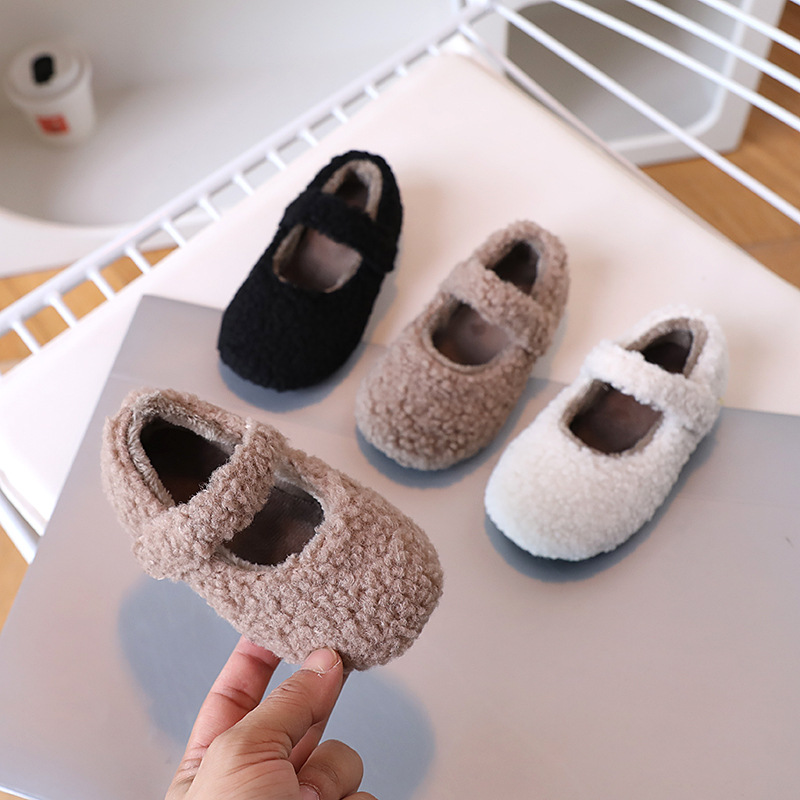 冬季新款韩版女宝宝鞋保暖女童毛毛鞋小女孩加绒童鞋加厚保暖