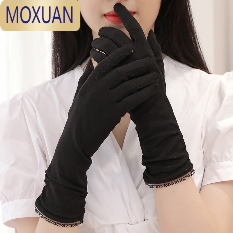 MOXUAN手套女士薄款夏季开车防晒骑车五指防滑夏天弹力分指