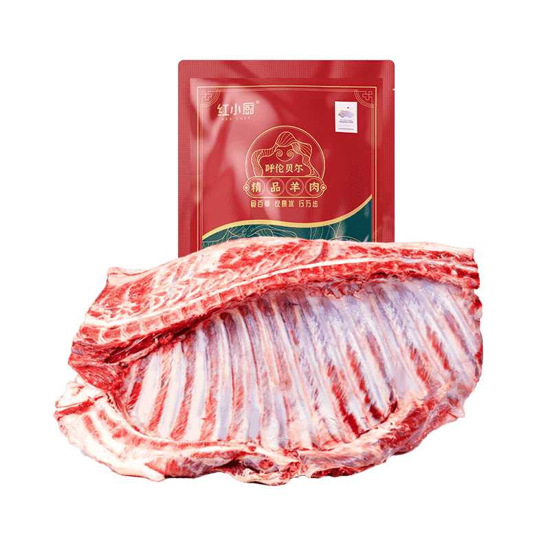 红小厨羊排新鲜羊肋排现杀羊肉内蒙古羔羊半成品生鲜冷冻食材2斤