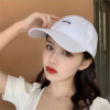 帽子女秋季鸭舌帽女韩版休闲百搭学生街头棒球帽遮阳帽刺绣帽 圆标白色 送AB黑色