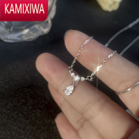 KAMIXIWA水滴单钻项链2022年新款女轻奢小众高级锁骨链银气质夏颈链送礼