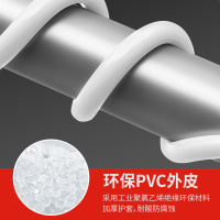 圆形RVV白色2芯软家用电线护套线纯铜电源线 无氧铜2X1.5平方扁100米