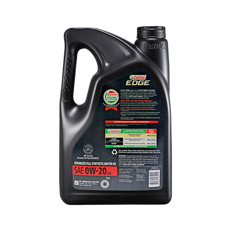 [极护全合成]Castrol嘉实多 美国进口 极护钛流体 0W-20 A1/B1 SN级 全合成机油 5QT/4.73L高清大图