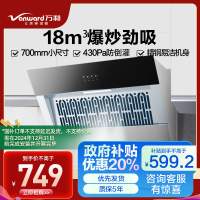 万和(Vanward)一级能效 抽油烟机 侧吸式18立方米大吸力一键爆炒 单烟机 不锈钢面板CXW-260-J325S