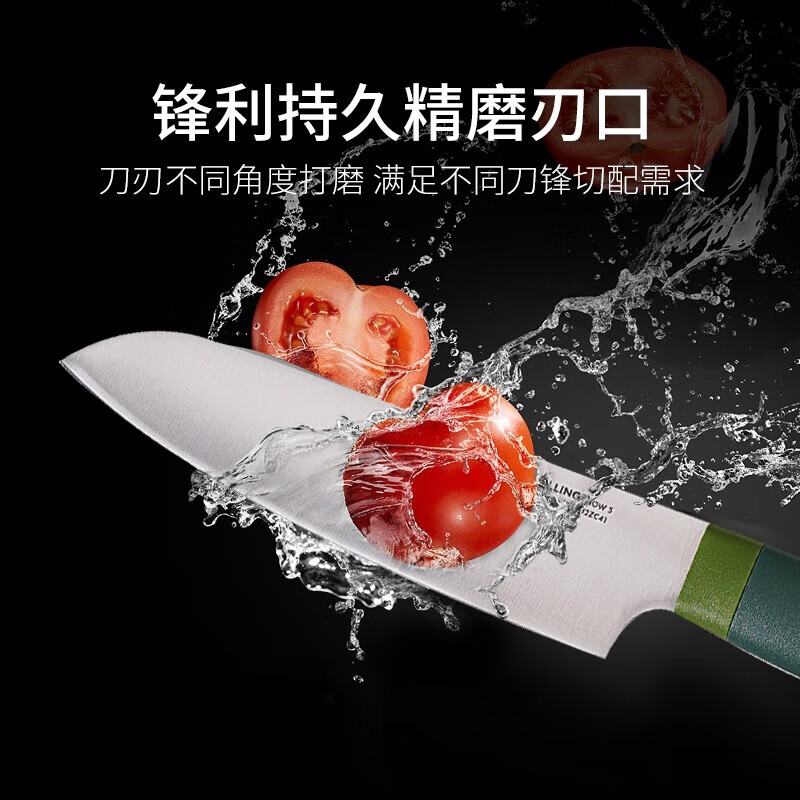 双立人 菜刀刀具家用切菜切片切肉单刀中片刀片鱼刀厨具厨刀Now S 青柠色2件套 中片刀+多用刀高清大图