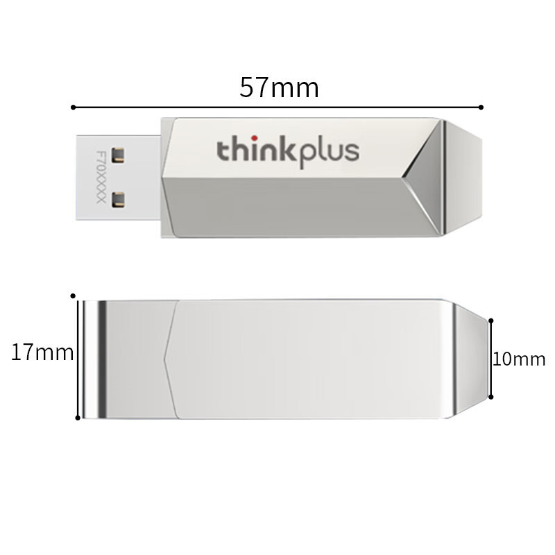 联想(Lenovo)64G u盘 高速传输 usb优盘 电脑平板车载音乐 金属 旋转 thinkplus TPU301高清大图