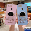 适用OPPOA7X宇航员电镀新款折叠支架手机壳可爱卡通PBBM00时尚潮牌高颜值耐脏保护套硅胶0pp0a7x网红日韩情侣