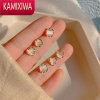 KAMIXIWA个性时尚小众设计感耳钉女夏复古几何猫眼石耳饰精致小巧百搭耳环