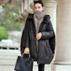 新款海宁绵羊皮真皮羽绒服欧洲站冬女中长款连帽廓版加厚外套