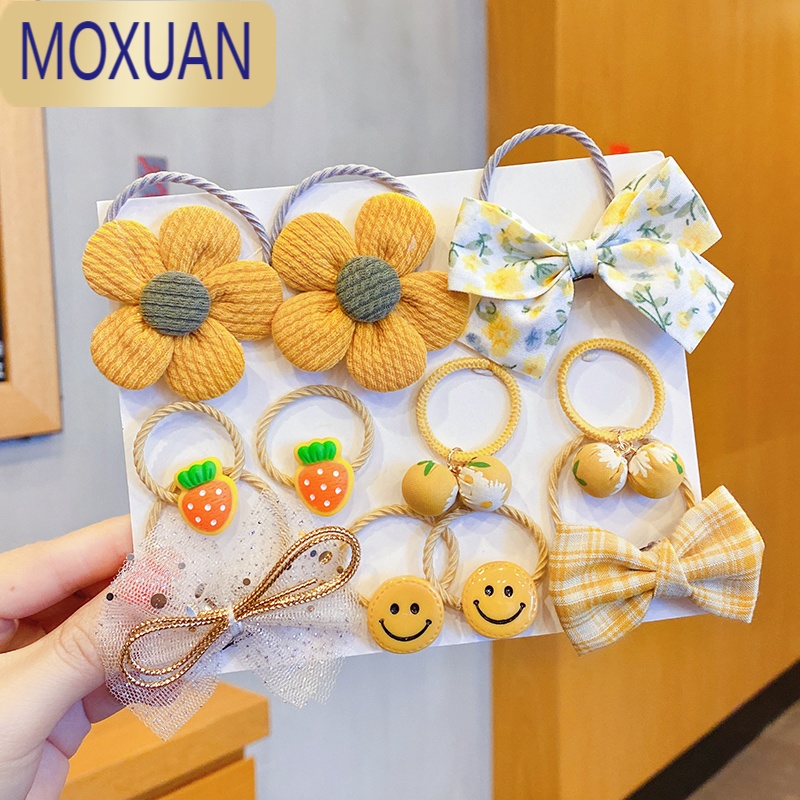 MOXUAN儿童蝴蝶结皮筋可爱宝宝高弹不伤发扎头绳发饰小女孩花朵发圈头饰