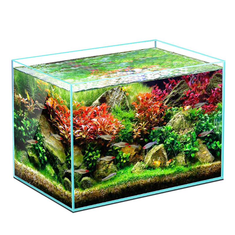 YEE意品 超白鱼缸(裸缸)生态桌面 水草造景 家用观赏鱼 超白玻璃 小型客厅超白玻璃缸