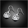 E787Women Silver Earrings 镀纯银水晶镂空精致日韩版女耳饰耳环送女朋友七夕情人节礼物
