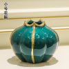 现代轻奢陶瓷花瓶摆件客厅仿真花插花干花餐桌电视柜家居软装饰品 三维工匠 绿海泥裳-大号