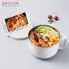 美厨(maxcook)304不锈钢泡面碗 学生饭盒餐杯泡面杯1200ML 带盖防漏防烫耐摔 灰色MCWA108