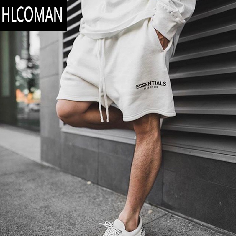 HLCOMAN健身国际运动裤男短裤中裤五分裤弹力棉肌肉美式潮牌宽松撸铁大码