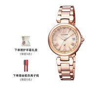 西铁城(CITIZEN)女士手表 光动能多局电波 日韩品牌万年历多功能时尚光能表EC1032-54X