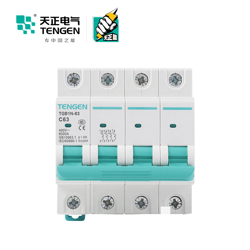 天正电气 TGB1N-63 4P C 63A 6KA 01060270205 微型断路器