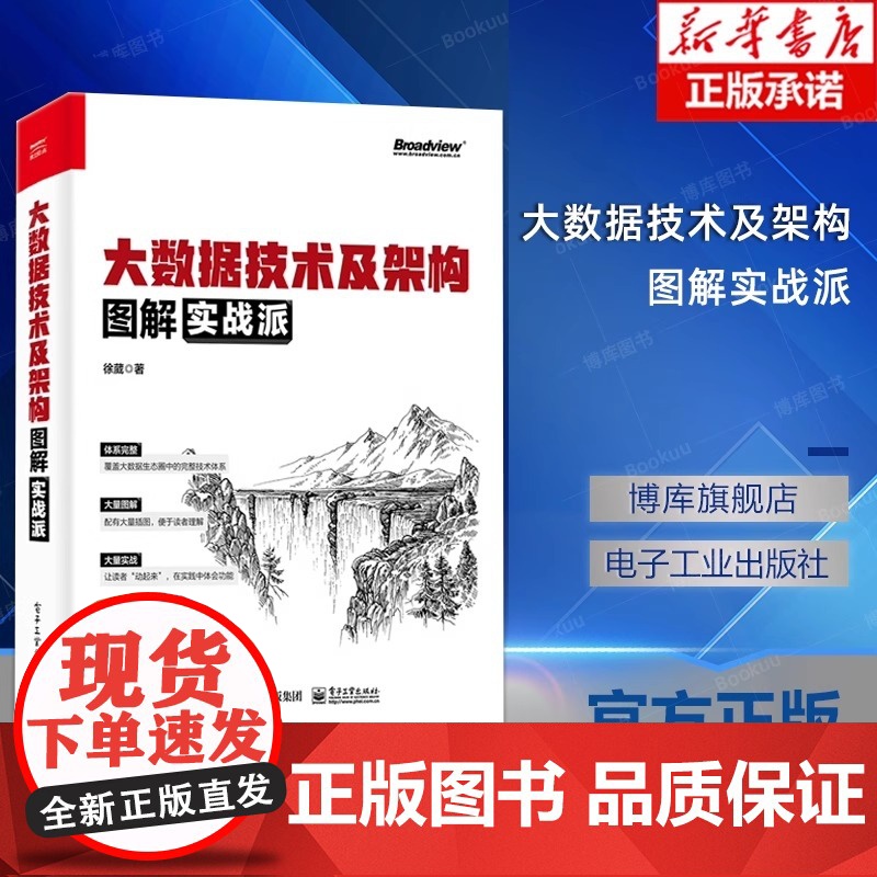 大数据技术及架构图解实战派 数据采集数据存储分布式资源管理数据计算数据分析数据检索大数据集群安装与管理书籍 徐葳