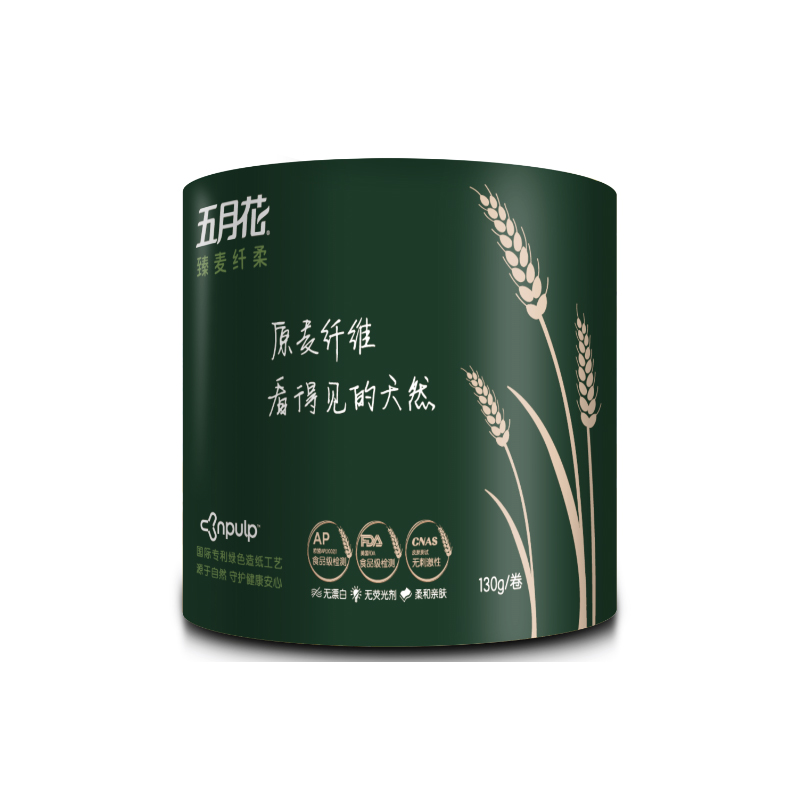 五月花 臻麦纤柔系列 3层有芯卷纸 110mm*105mm 130g*卷*10卷*提*6提*箱 A22AA00(单位:箱